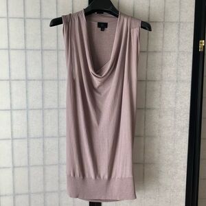 BR Banana Republic Cowl-Neck Mauve Cotton Blend Sleeveless Knit Top Sweater